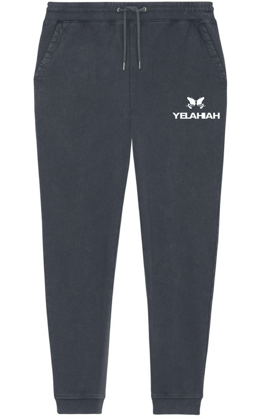 Black Dyed Vintage Pants Butterfly Logo